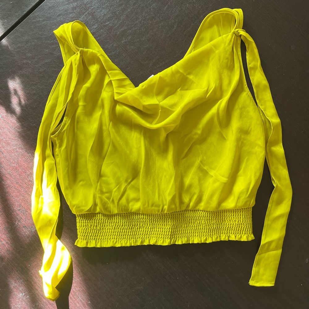 Anthropologie Bright Yellow Crop Top